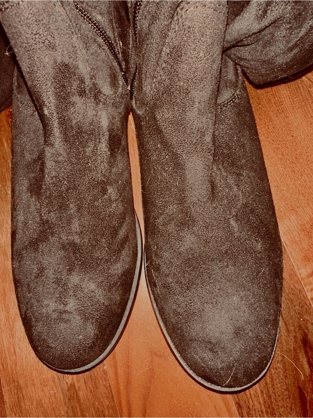Women’s Black Suede Zip Over-the-Knee Boots Size 10